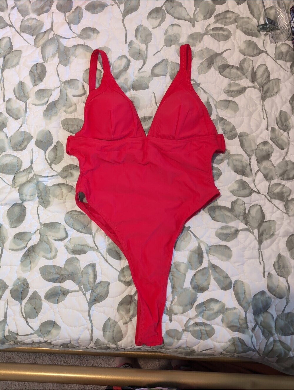 Small/medium red Baywatch thong bikini swimsuit